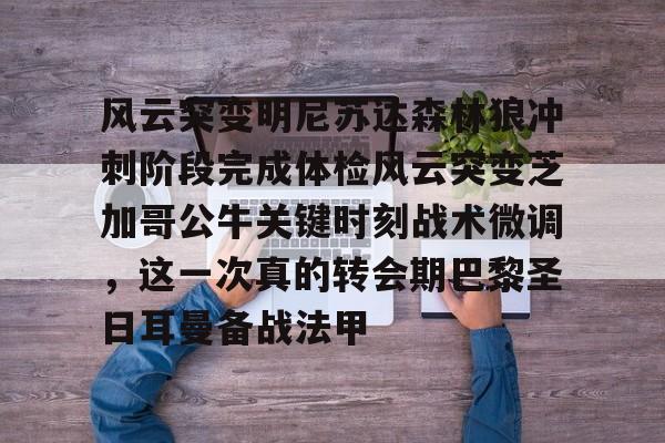 包含风云突变明尼苏达森林狼冲刺阶段完成体检风云突变芝加哥公牛关键时刻战术微调，这一次真的转会期巴黎圣日耳曼备战法甲的词条